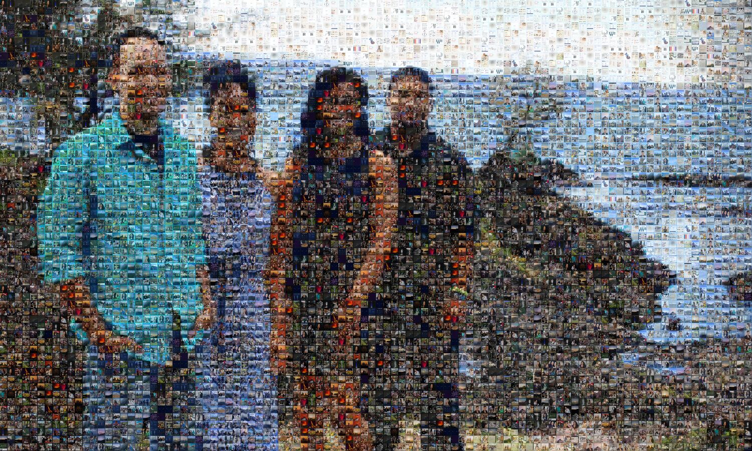 Photo mosaic titled Shared Pauses